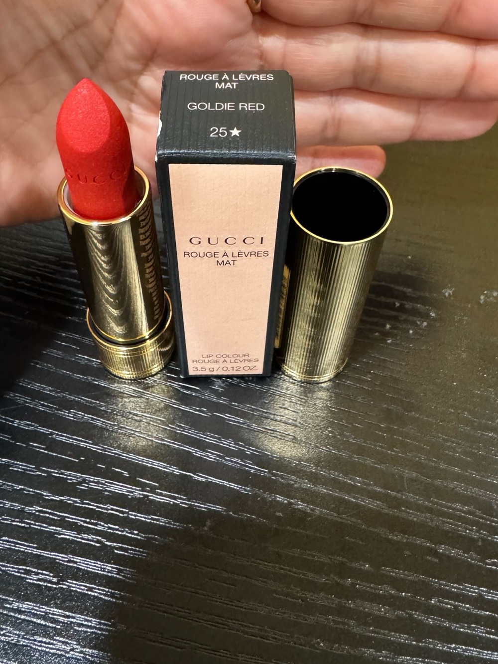 Gucci Rouge À Lèvres Mat Lipstick – shade Goldie Red 25